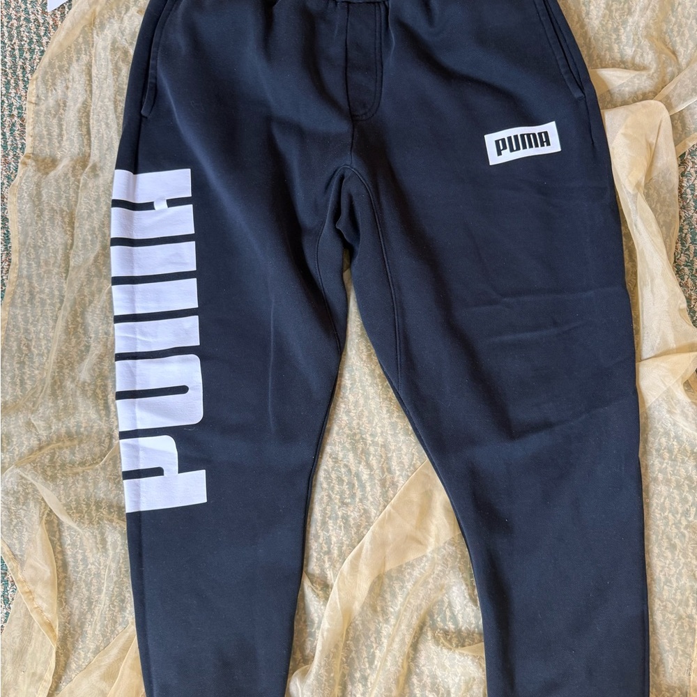 PUMA Black Sweatpants Athletic Joggers